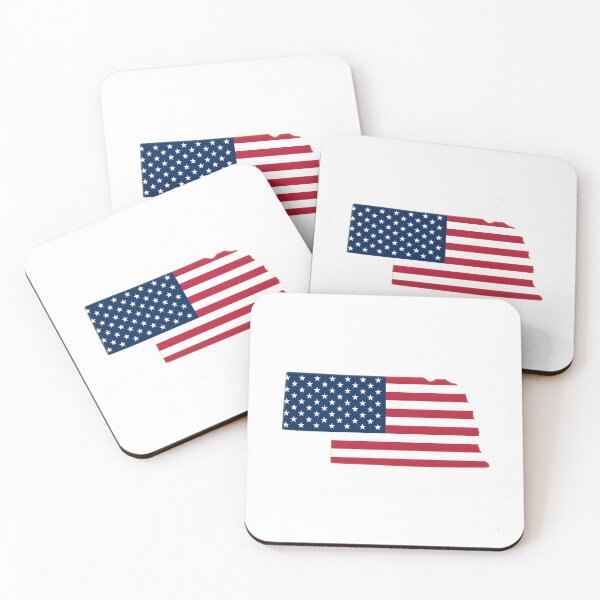 Item preview, Nebraska USA Flag Silhouette – Stars and Stripes State Outline designed and sold by Paper Drip.