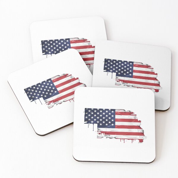 Item preview, Nebraska Stars & Stripes State Silhouette – Distressed Americana designed and sold by Paper Drip.