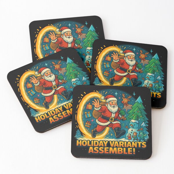Item preview, Holiday Variants Assemble! – Multiverse Santa Christmas Portal Art designed and sold by AddictiveDesign.