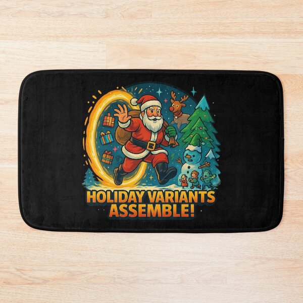 Item preview, Holiday Variants Assemble! – Multiverse Santa Christmas Portal Art designed and sold by AddictiveDesign.