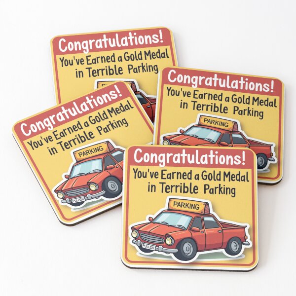 Item preview, Gold Medal Terrible Parking Sticker designed and sold by GiftLore Studio.