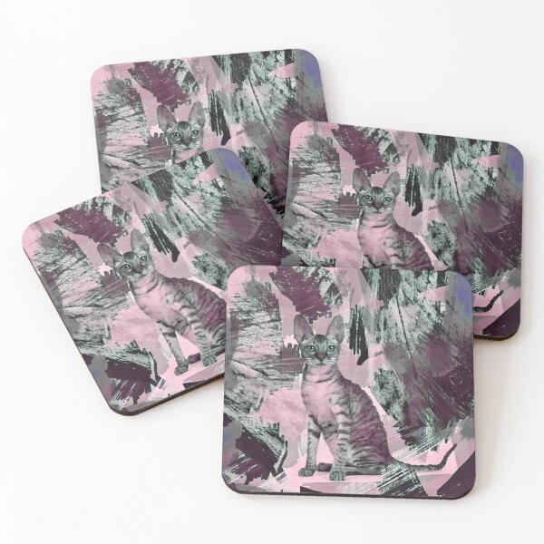 Item preview, COLD NOVEMBER STORMS - CAT IN SHADES OF PASTEL PINK, VIOLET, PURPLE, BURGUNDY AND TAUPE designed and sold by Most1234.