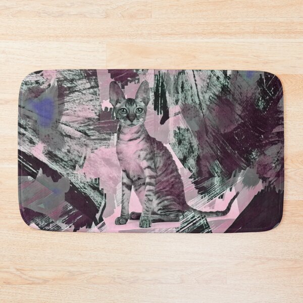 Item preview, COLD NOVEMBER STORMS - CAT IN SHADES OF PASTEL PINK, VIOLET, PURPLE, BURGUNDY AND TAUPE designed and sold by Most1234.