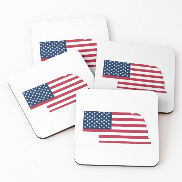 Item preview, Nebraska USA Flag Silhouette – Stars and Stripes State Outline designed and sold by Paper Drip.
