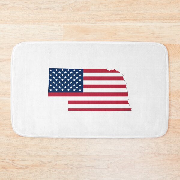 Item preview, Nebraska USA Flag Silhouette – Stars and Stripes State Outline designed and sold by Paper Drip.