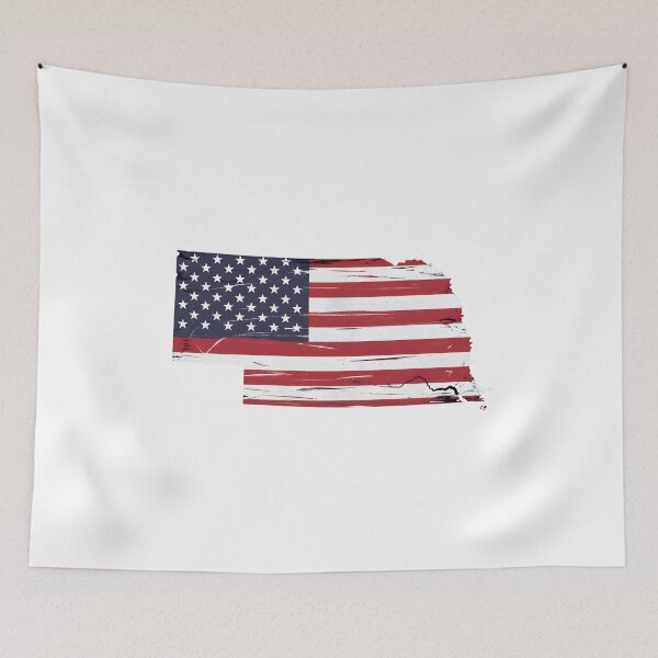Item preview, Nebraska Stars & Stripes State Silhouette – Distressed Americana designed and sold by Paper Drip.