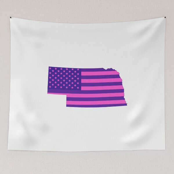 Item preview, Nebraska Pop Pink State Flag – Modern Fun Colors designed and sold by Paper Drip.