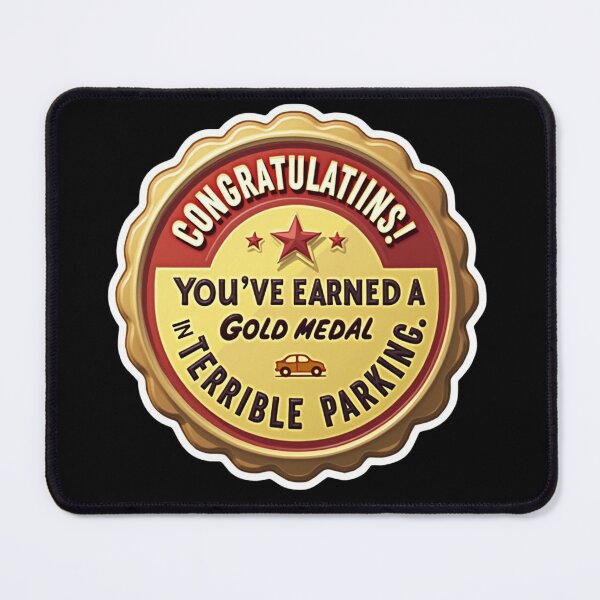 Item preview, Gold Medal Terrible Parking Sticker designed and sold by GiftLore Studio.