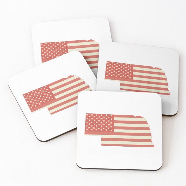 Item preview, Nebraska USA Flag Silhouette – Stars and Stripes State Outline designed and sold by Paper Drip.