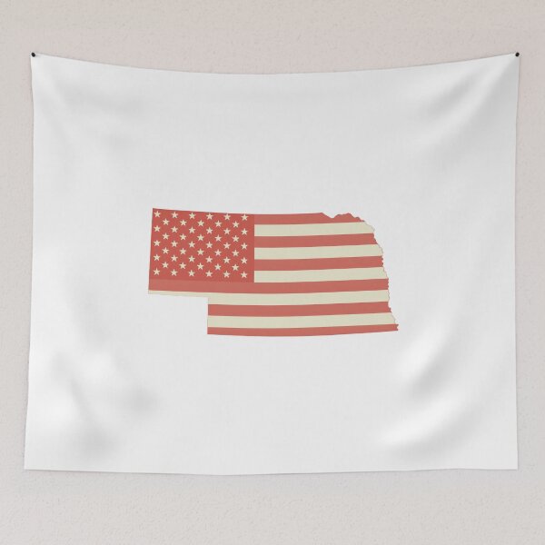 Item preview, Nebraska USA Flag Silhouette – Stars and Stripes State Outline designed and sold by Paper Drip.
