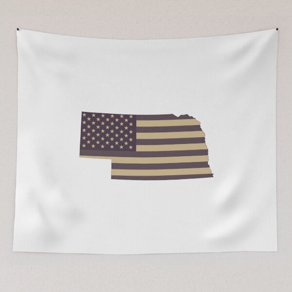 Item preview, Nebraska State Vintage Stars & Stripes – Brown and Gold designed and sold by Paper Drip.