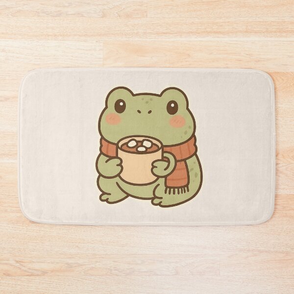 Item preview, Cozy Christmas Frog with Hot Cocoa designed and sold by Bratak.