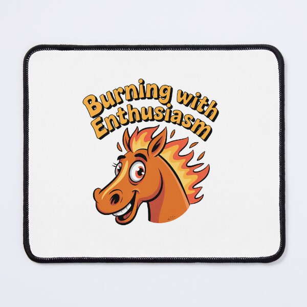 Item preview, Burning with Enthusiasm! Happy Cartoon Fire Horse Head designed and sold by Drevorezkin.