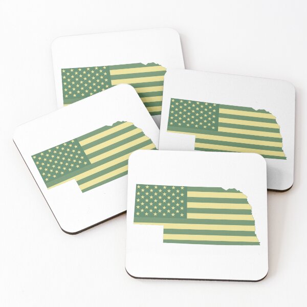 Item preview, Nebraska Vintage State Flag – Green & Gold Americana designed and sold by Paper Drip.