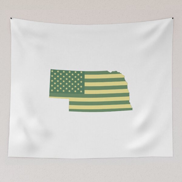 Item preview, Nebraska Vintage State Flag – Green & Gold Americana designed and sold by Paper Drip.