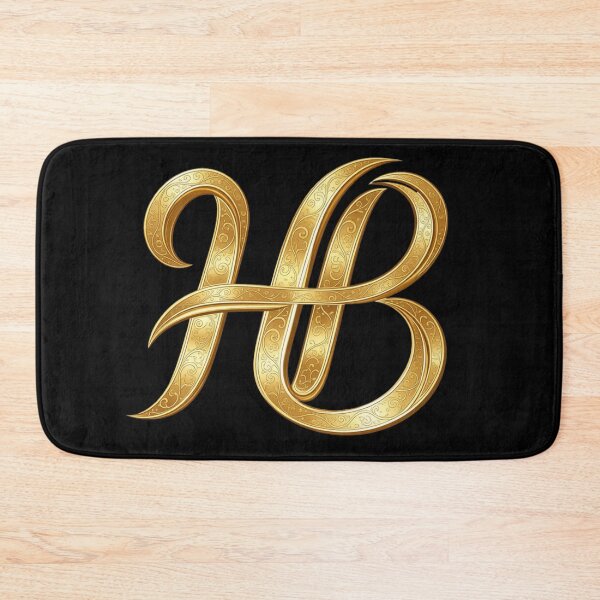 Item preview, HB Gold Monogram – Elegant Golden Yellow Initials on Transparent designed and sold by GuffyGlowVault.