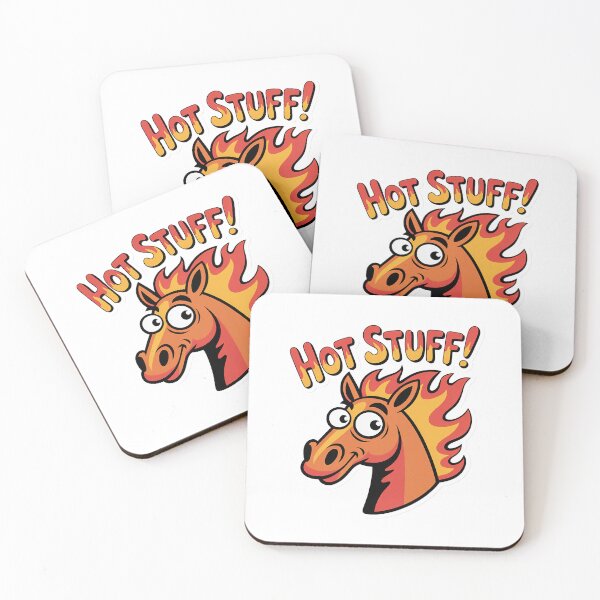 Item preview, Hot Stuff! Funny Cartoon Fire Horse Head Mascot designed and sold by Drevorezkin.