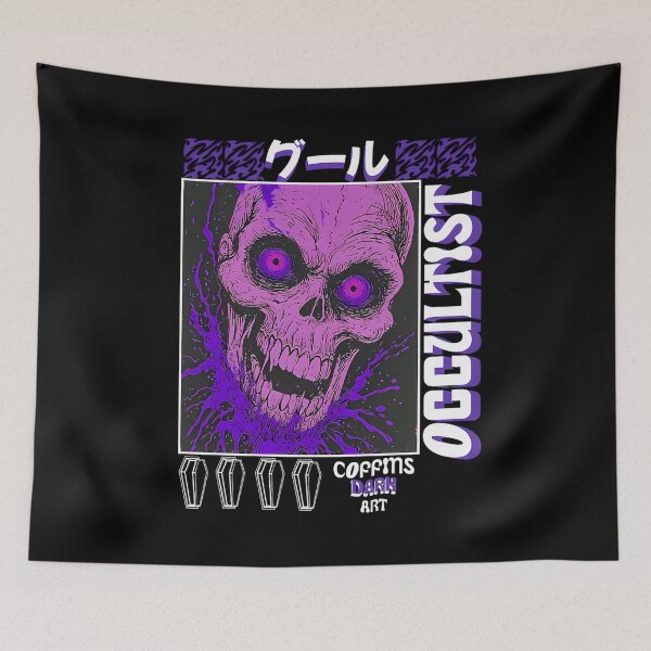 Item preview, Occultist Purple Skull - Melting Goth Vaporwave designed and sold by CoffinsArt.