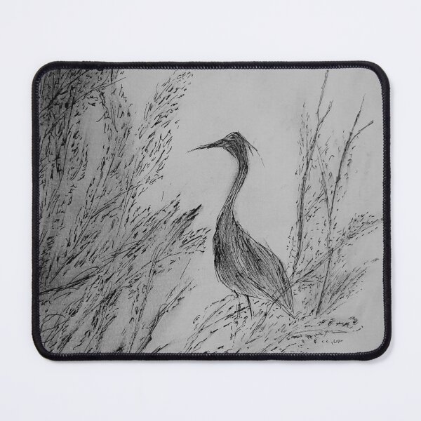 Item preview, blue heron grayscale designed and sold by Ferith12.