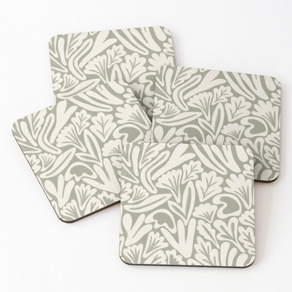 Item preview, Abstract boho organic floral shapes - Muted sage green designed and sold by Illustrated by Nat.