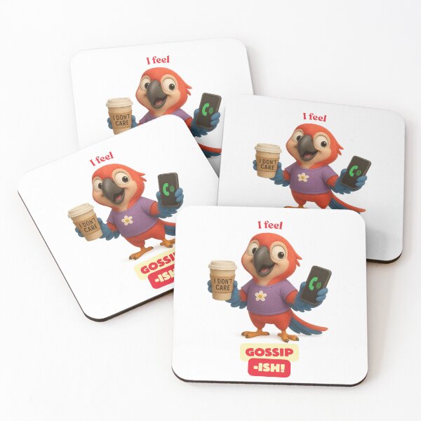 Item preview, I feel Gossip -ish, Scarlet Macaw in a mood for gossip, armed with the phone is ready for Mischief designed and sold by digitalbitcraft.