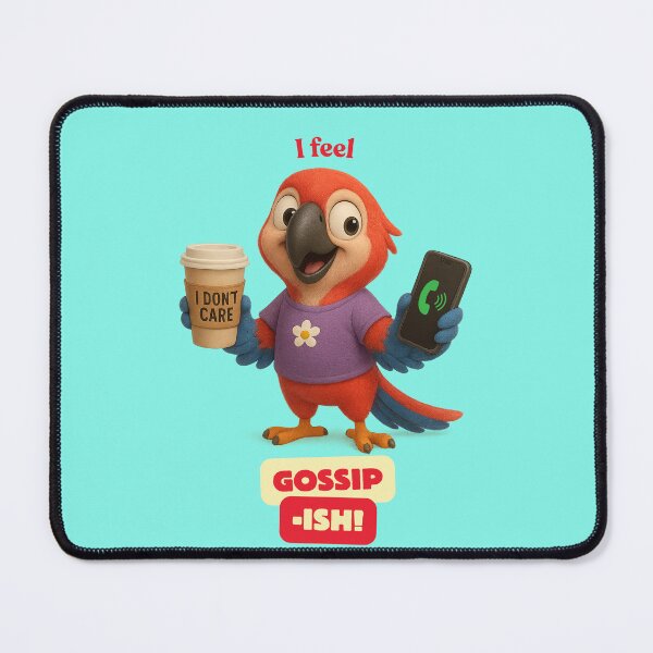 Item preview, I feel Gossip -ish, Scarlet Macaw in a mood for gossip, armed with the phone is ready for Mischief designed and sold by digitalbitcraft.