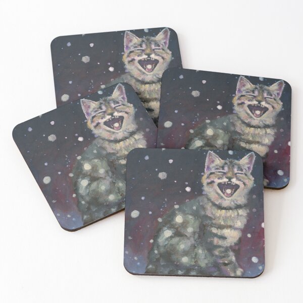Artikelvorschau, Weihnachtsthema „Schneekatze“ entworfen und verkauft von ArtByKiraQuinn.