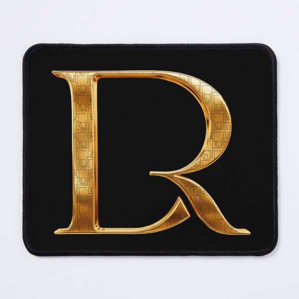 Item preview, LR Gold Monogram – Elegant Golden Yellow Initials on Transparent designed and sold by GuffyGlowVault.