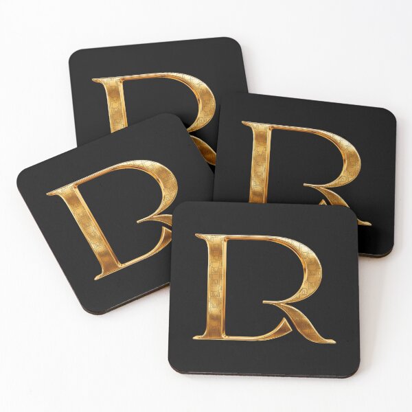 Item preview, LR Gold Monogram – Elegant Golden Yellow Initials on Transparent designed and sold by GuffyGlowVault.