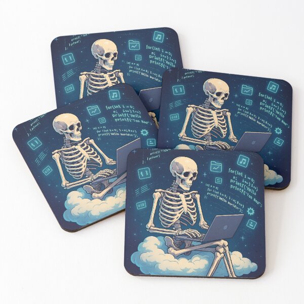 Item preview, Skeleton Coder in the Cloud – Surreal Tech Art for Programmers & Dreamers designed and sold by FUIRY .