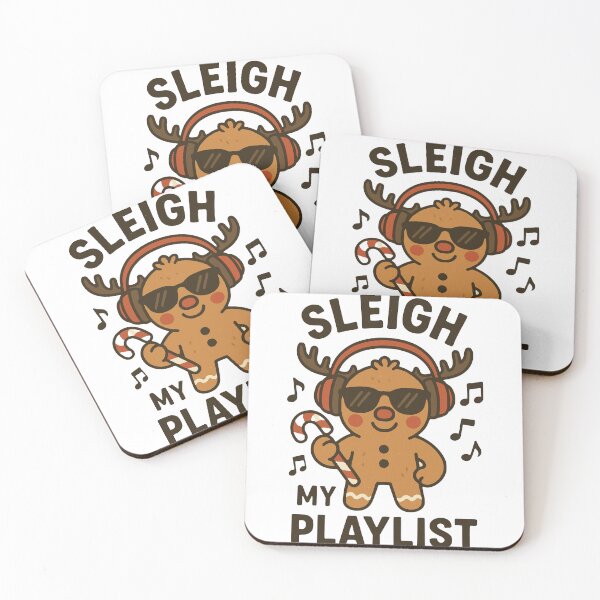 Item preview, Sleigh My Playlist Reindeer Gingerbread Man designed and sold by Dennis' Creative Corner.