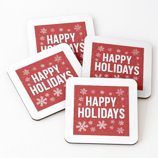 Item preview, Happy Holidays Red and White Snowflake Festive Greeting Design designed and sold by Blurbean.