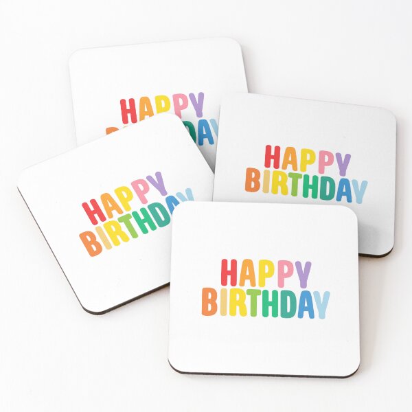 Item preview, Rainbow Happy Birthday Colorful Gradient Letter Typography Design designed and sold by Blurbean.