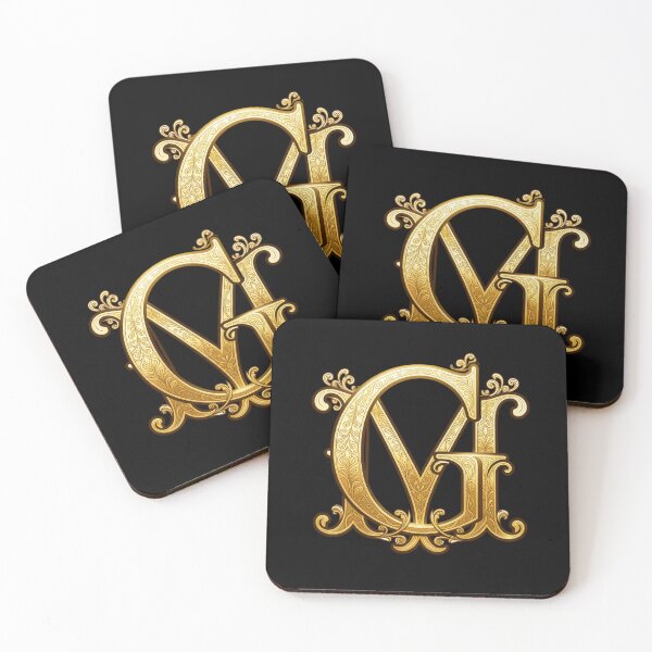 Item preview, GM Gold Monogram – Elegant Golden Yellow Initials on Transparent designed and sold by GuffyGlowVault.