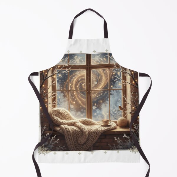 Item preview, Cozy Winter Window Scene – Warm Aesthetic Artwork, Snowy Night Glow, Hygge Interior Decor Print designed and sold by Omikook.