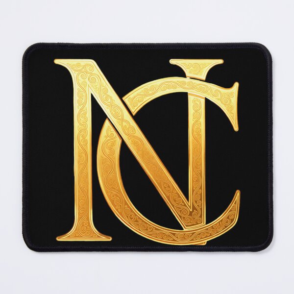 Item preview, NC Gold Monogram – Elegant Golden Yellow Initials on Transparent designed and sold by GuffyGlowVault.