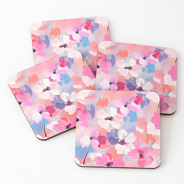 Item preview, Modern Contemporary Pink, Cream, And Aqua Floral Abstract  designed and sold by DEC02.