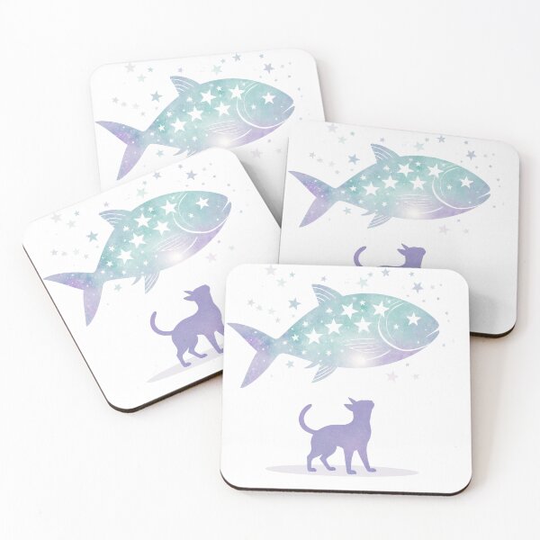 Item preview, Cat reaching for a starry fish in a whimsical scene with a dreamlike atmosphere designed and sold by SpaceartLilu.
