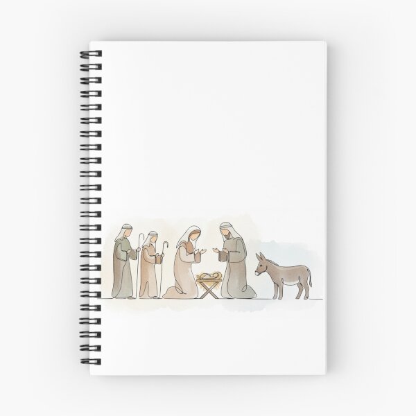 Item preview, Minimalist Nativity one line watercolor with Shepherds designed and sold by Seeds of Change.