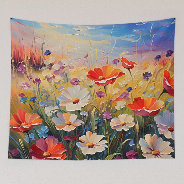 Artikelvorschau, Fröhliches Feld bunter Blumen Kunst im impressionistischen Stil entworfen und verkauft von DEC02.