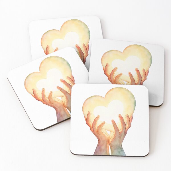 Item preview, Hands holding a glowing heart symbolizes love and warmth in a creative art piece designed and sold by SpaceartLilu.