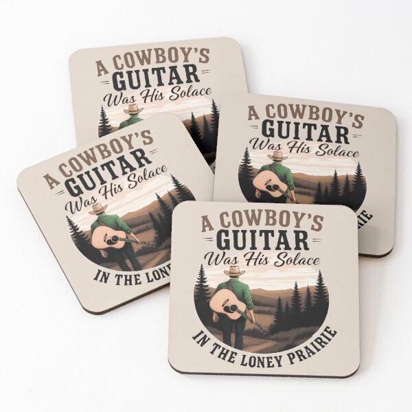 Item preview, country boy funny tee A Cowboy's Guitar Was His Solace In The Lonely Prairie Nights  designed and sold by gear-posters.