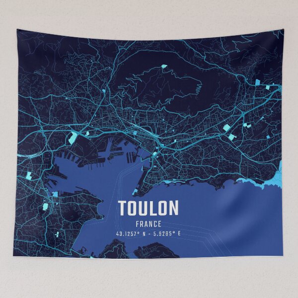 Item preview, Toulon Midnight City Map designed and sold by HomeLivingCo.