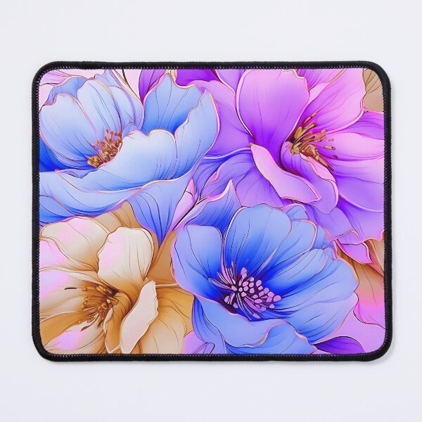 Item preview, Dreamy Pink-Lilac, Aqua, And Yellow Floral Art designed and sold by DEC02.