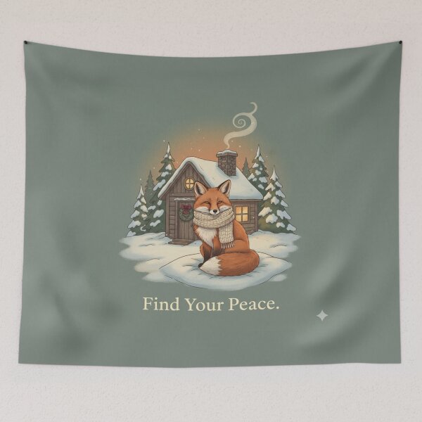Item preview, Find Your Peace | Cozy Cottage Core Christmas Fox Design designed and sold by kinany00.