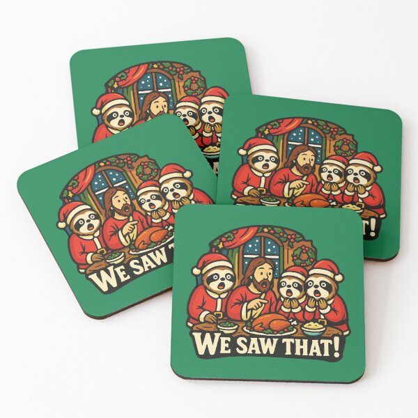 Item preview, We Saw That Jesus Sloths Santa Christmas Dinner designed and sold by plushism.