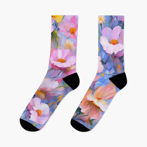 Item preview, Fairytale Fantasy Pink Floral Abstract On Sky Blue designed and sold by DEC02.