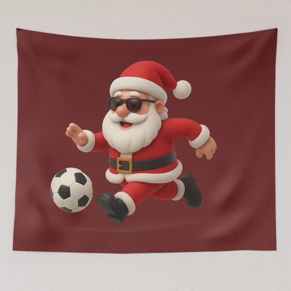 Item preview, Modern 4D Santa Playing Soccer • Cool Christmas Sports Design • Trendy Holiday Illustration for Stickers & Gifts designed and sold by RedStudioPRO872.