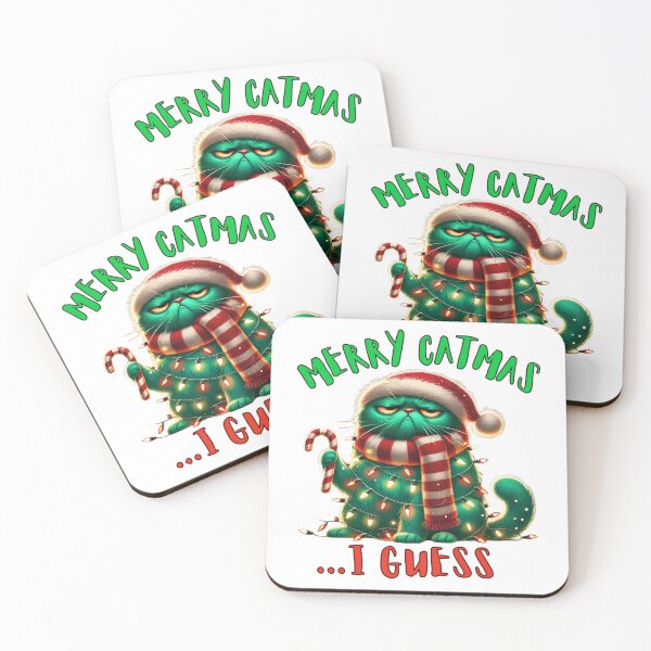 Item preview, Merry Catmas - Grumpy Christmas Cat designed and sold by TherezaDesign.