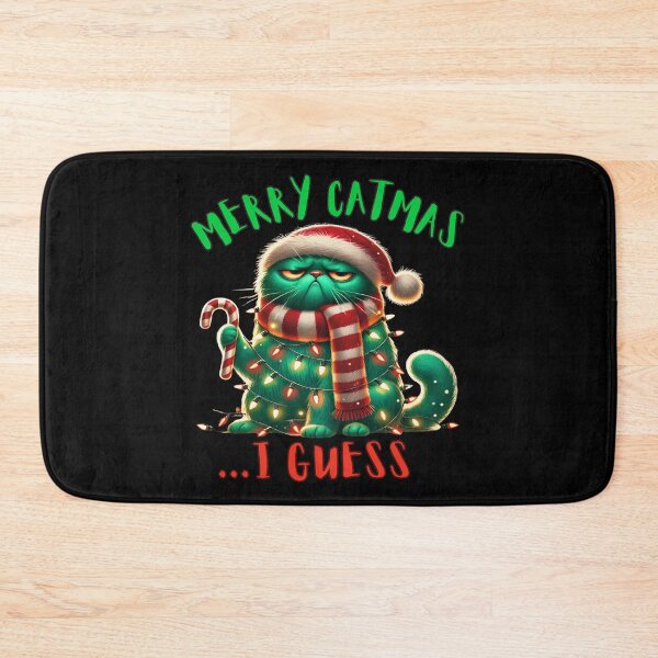 Item preview, Merry Catmas - Grumpy Christmas Cat designed and sold by TherezaDesign.